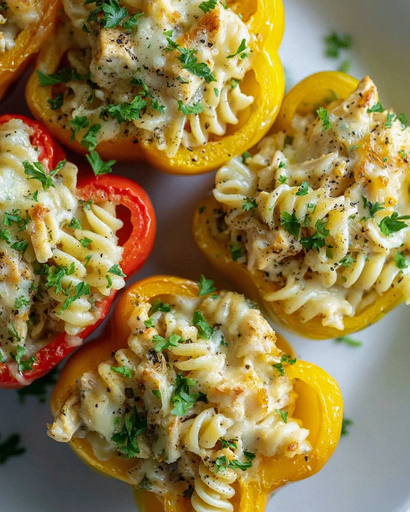Cremige Cheddar-Havarti-Hühnchen-Pasta in Paprika