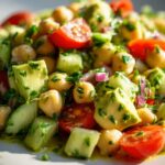 Frischer Kichererbsensalat mit Avocado