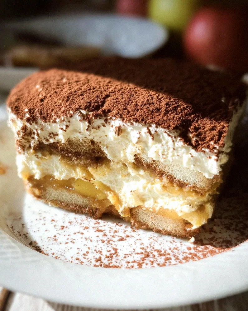 Fruchtiger Apfel Tiramisu ohne Ei - gelingsicheres und einfaches Rezept