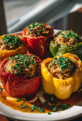 Gefüllte Paprikaschoten mit Reis und Hackfleisch