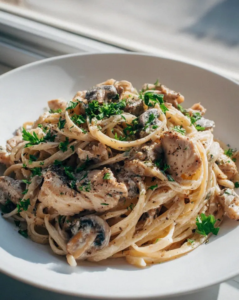 Gesunde One-Pot Hähnchen-Pilz Pasta – Einfach & Lecker!