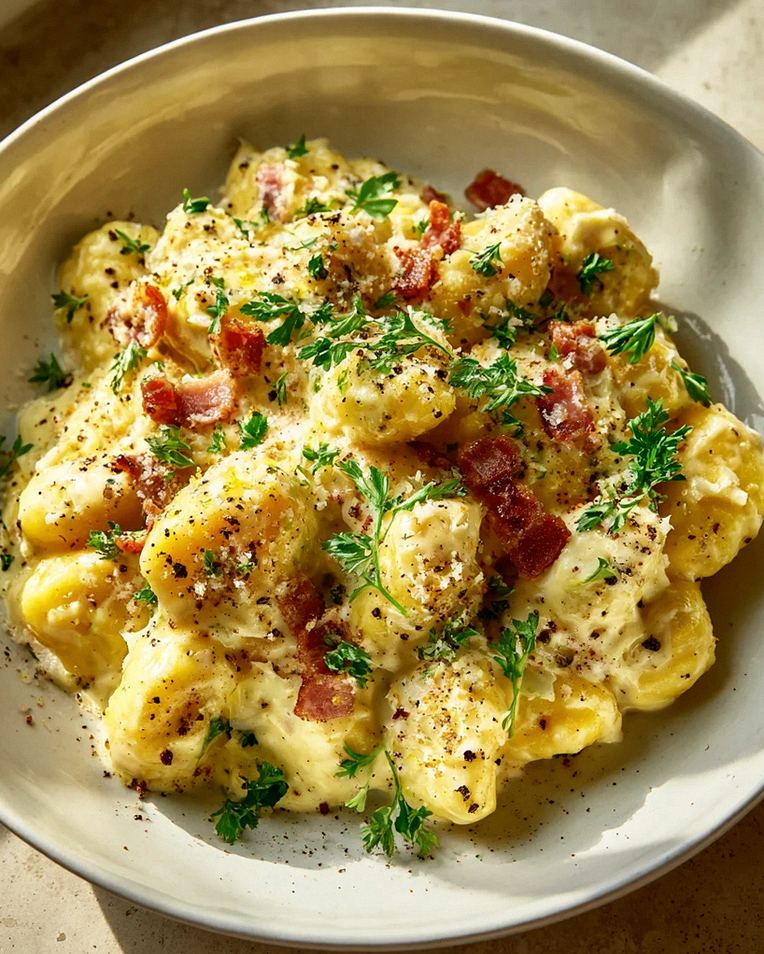 Gnocchi Carbonara: Dein schnelles Pastaglück – cremig & unwiderstehlich!
