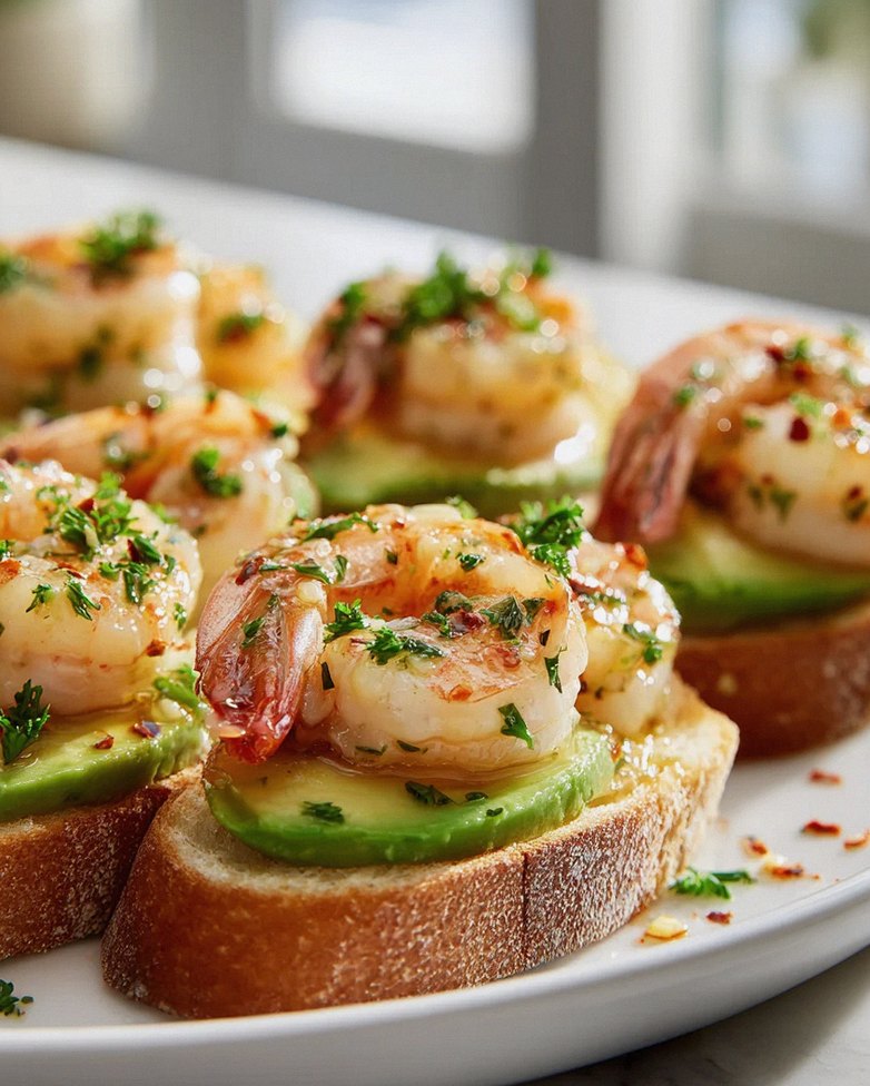 Knoblauchgarnelen-Crostini mit Avocado – Schritt 2