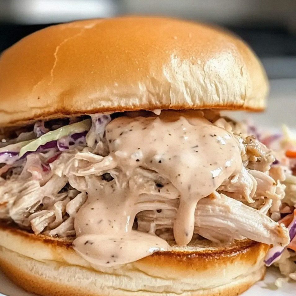 Langsamkocher Hähnchen Sandwiches mit sämiger Sauce – Schritt 2