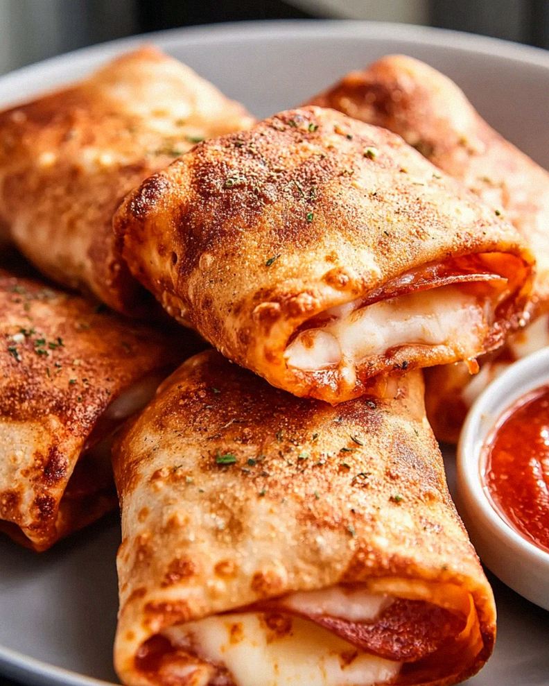 Leckere Pizza Rolls aus der Heißluftfritteuse Rezept