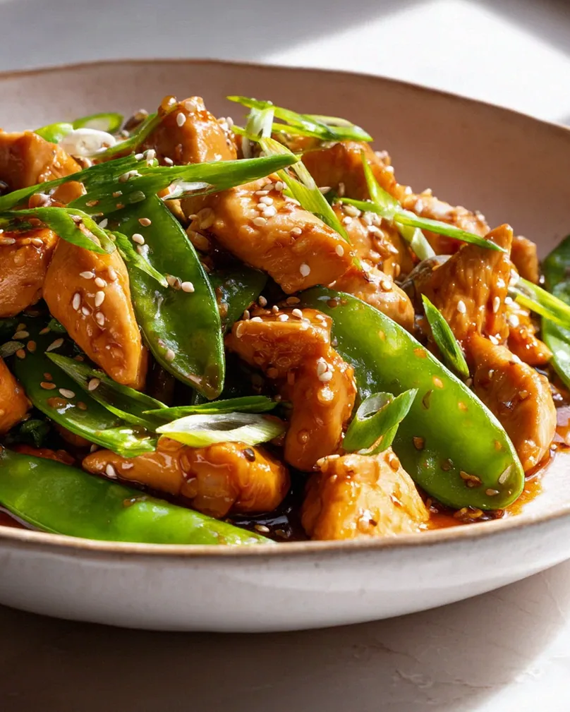 Leckeres Honig-Knoblauch-Hähnchen-Stir Fry mit Zuckererbsen – Schritt 2