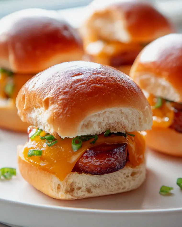 Mini Mississippi Little Smokies Sliders mit Cheddar genießen!