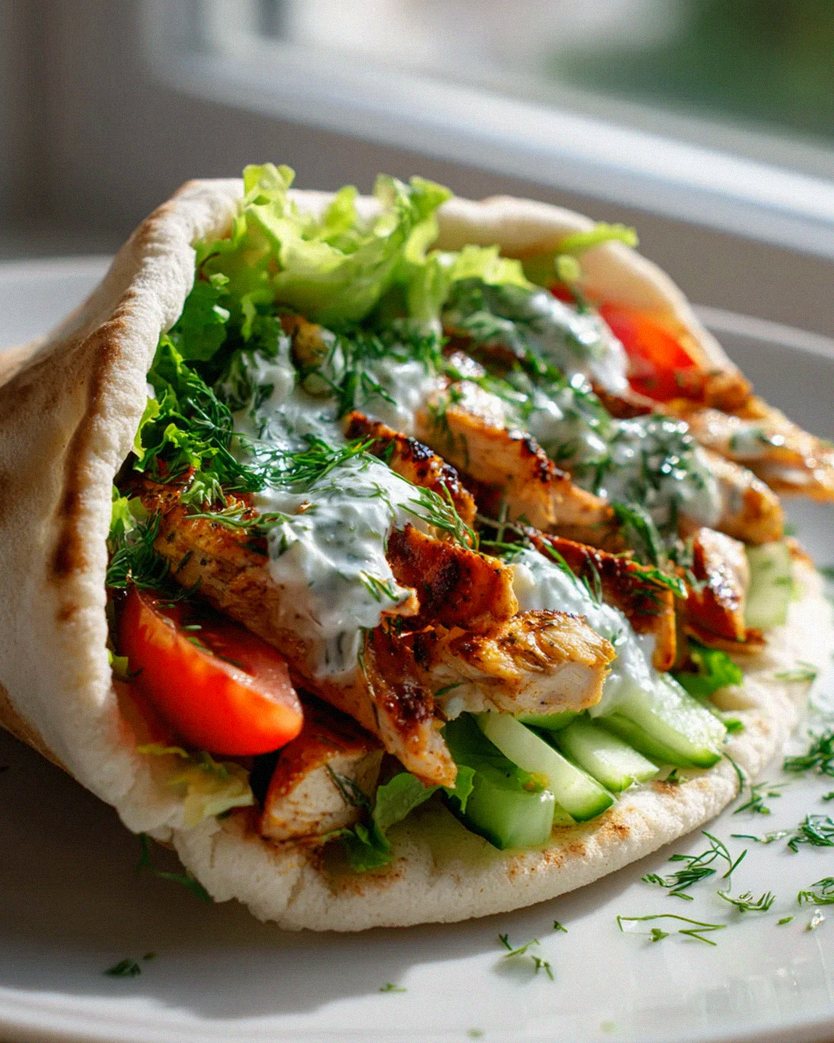 Saftige mediterrane Hähnchen-Pita-Wraps vom Grill!