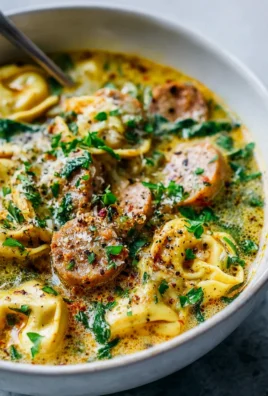 Slow Cooker Rinderwurst & Tortellini Spinat-Suppe – Cremig!