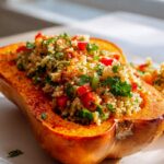 Veganer Butternusskürbis: Cremig-würzige Couscous-Füllung!
