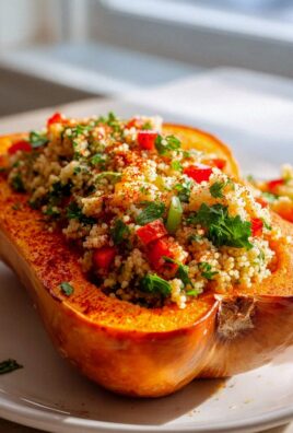 Veganer Butternusskürbis: Cremig-würzige Couscous-Füllung!